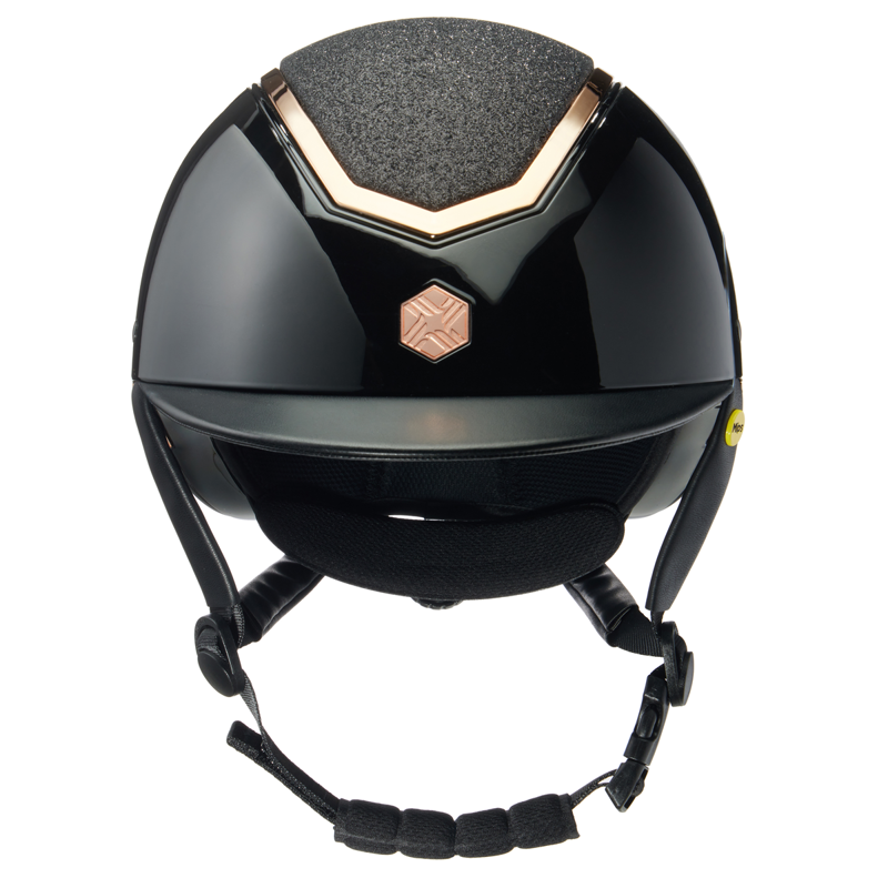 EQX by Charles Owen Kylo Sparkly Riding Hat with MIPS -  Black Gloss/Rose Gold-1